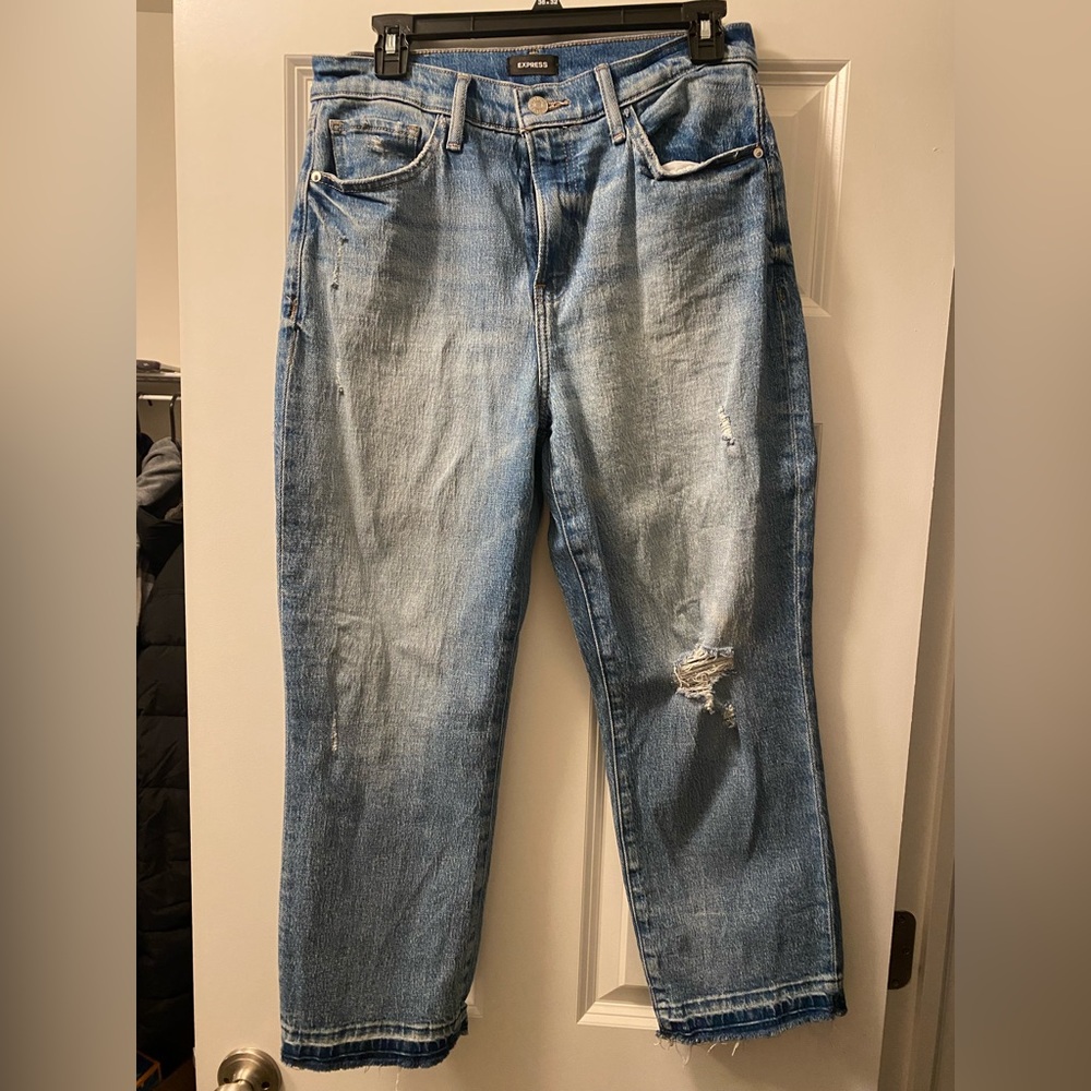 Express Straight Ankle High Rise Jeans